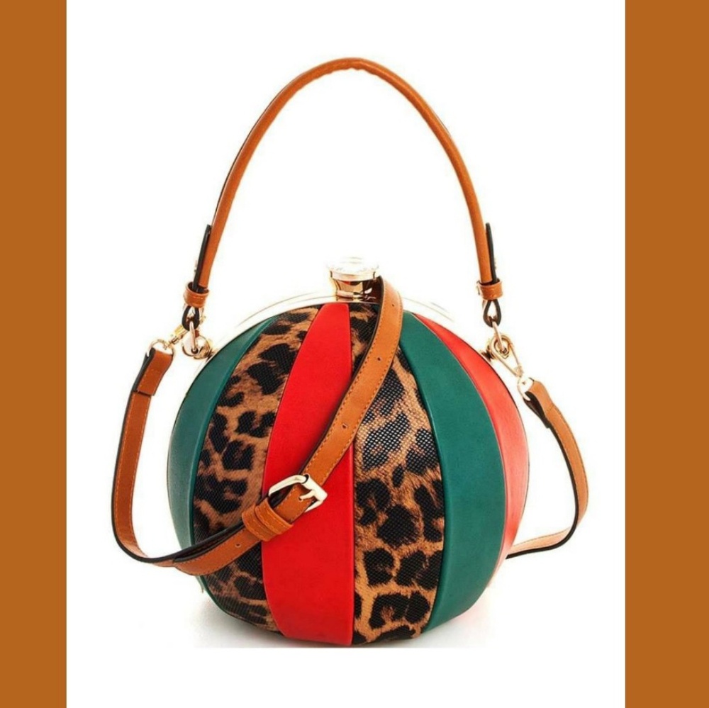 Leopard ball shape satchel